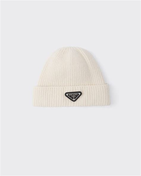 off white prada beanie.